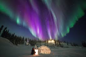 Northern lights igloo