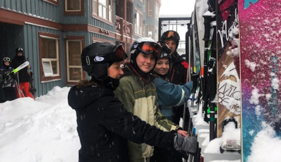 family ski trip fun