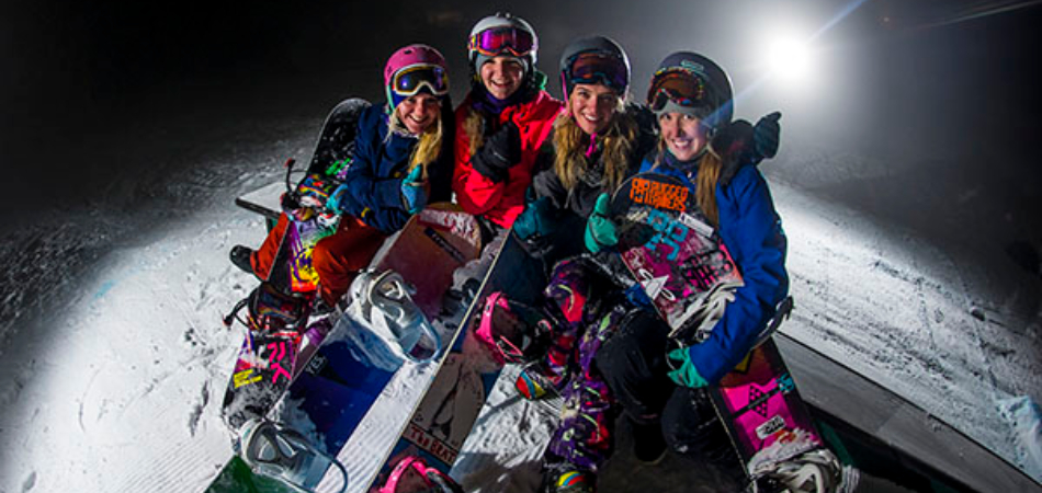 night skiing at Big White